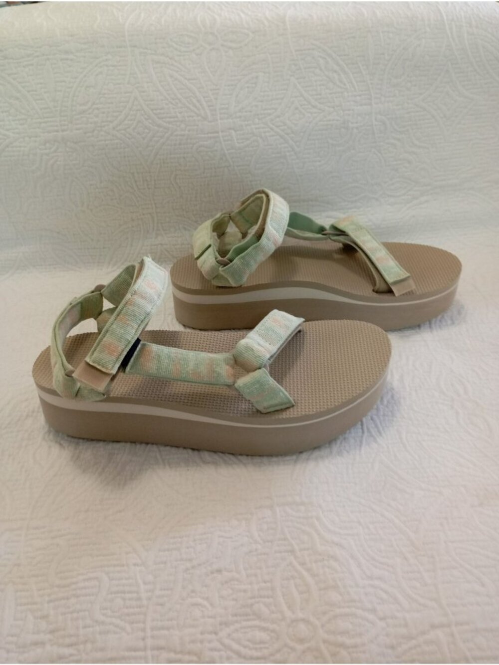 Teva Womens Platform Sport Sandals Pastel Strappy Repreve Size  9